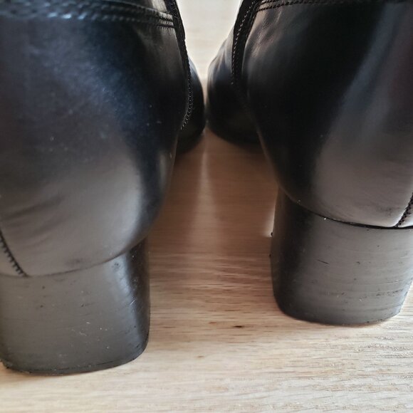 AK Forever Anne Klein I Flex Black Genuine Leather Zip Ankle Boots - Size 8 M - Picture 6 of 12